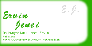 ervin jenei business card